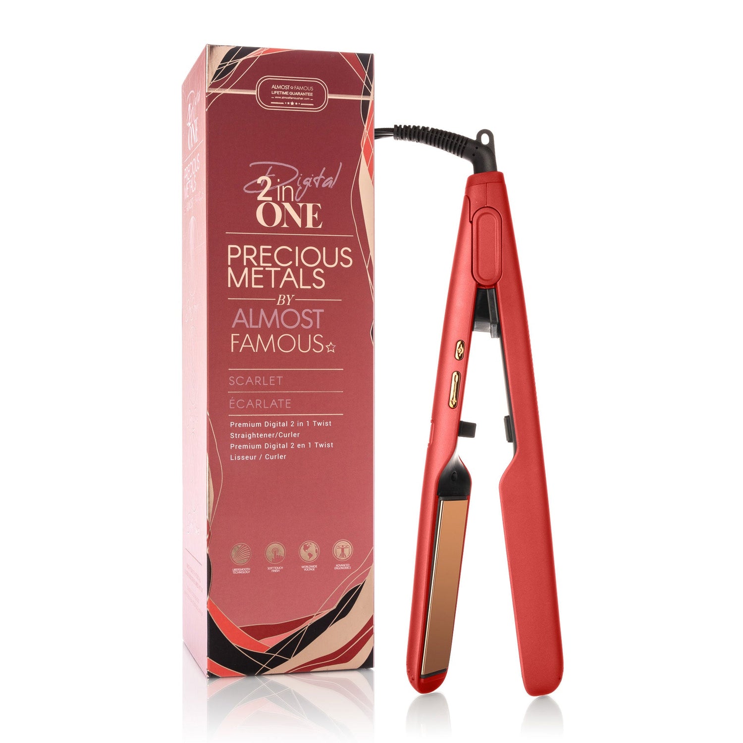 Almost Famous Digital 2inONE Twist Flat Iron with RG Titanium Plates - Timeless Beauty