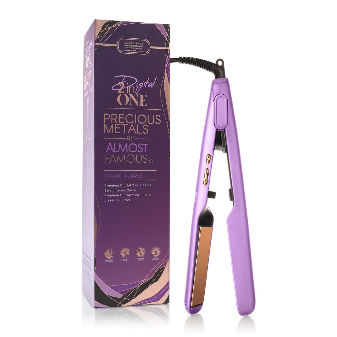 Almost Famous Digital 2inONE Twist Flat Iron with RG Titanium Plates - Timeless Beauty