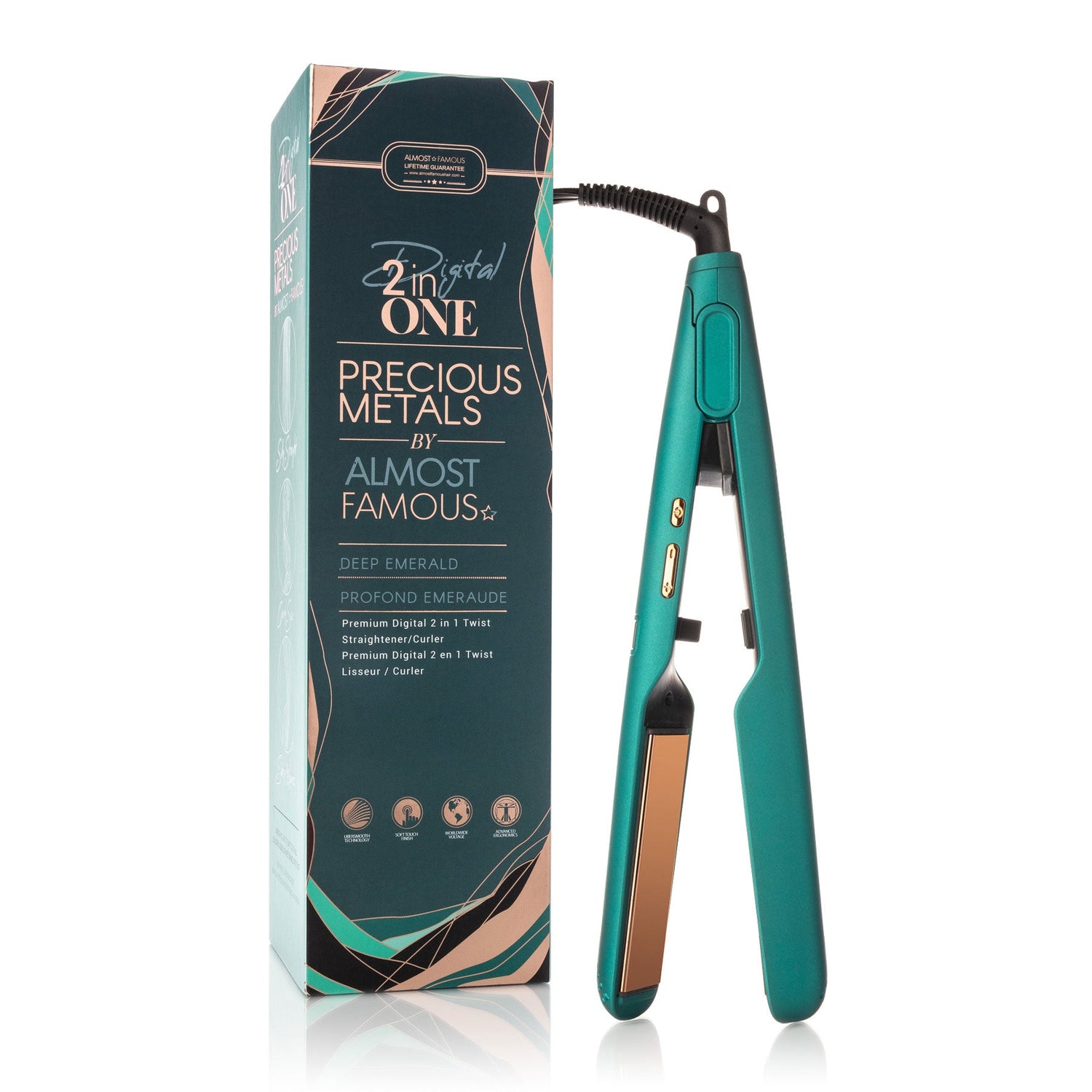 Almost Famous Digital 2inONE Twist Flat Iron with RG Titanium Plates - Timeless Beauty
