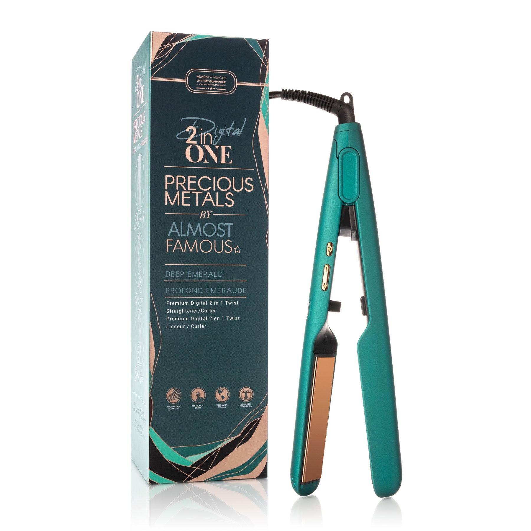 Almost Famous Digital 2inONE Twist Flat Iron with RG Titanium Plates - Timeless Beauty