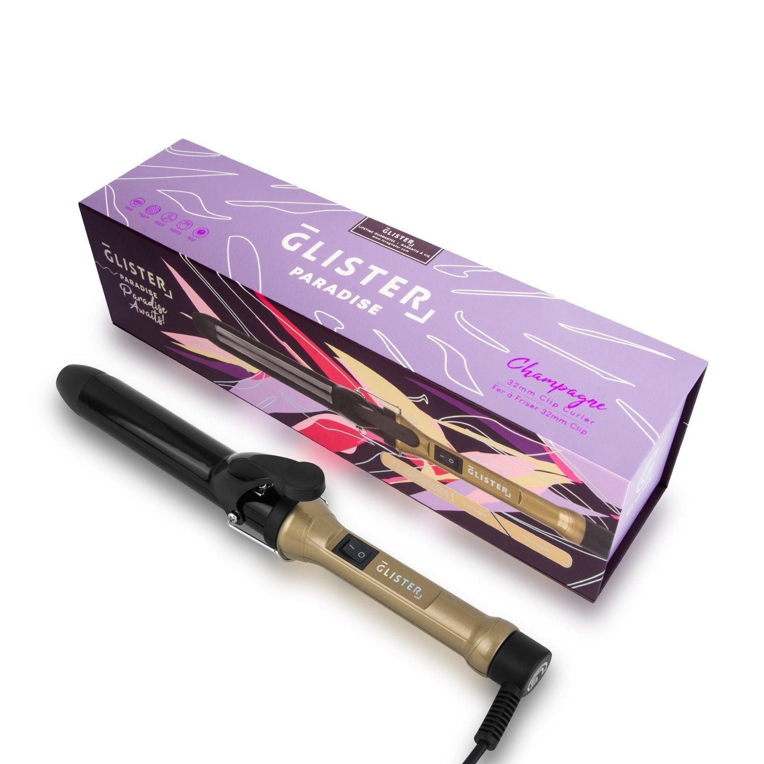 Paradise 32mm Max Volume Clip Curler - Champagne - Timeless Beauty