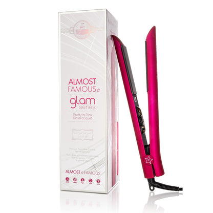Almost Famous 1.25&quot; Glam Series Flat Iron with Luxe Gem Infused Plates - Timeless Beauty