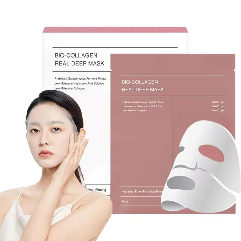 4Pcs/Box Absorbable Bio-Collagen Real Deep Mask Night Moisturizing Mask Firming Nourish Brightening Moisturizing Skin Care - Timeless Beauty