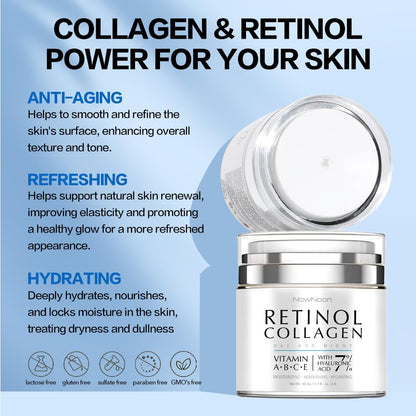 Night Cream Face Moisturizer with Retinol, Collagen, Niacinamide 10%, anti Wrinkle Face Cream, Made in USA, Retinol Cream for Face, anti Aging Face Cream, Face Moisturizer for Women, 1.7Oz - Timeless Beauty