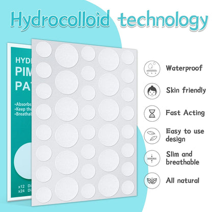 180 Counts Pimple Patches for Face Hydrocolloid Acne Patches for Face Invisible Zit Patches for Face Pimple Patch Acne Spot Treatment Patch Blemish Patches Cover Patches Stickers - Timeless Beauty