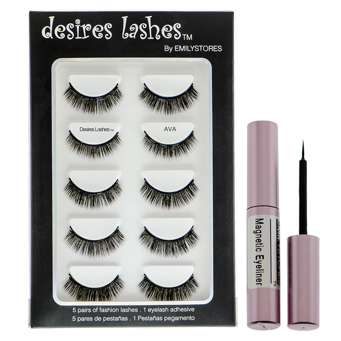 Magnetic Eyelashes 3D Natural Magnet Faux Lashes Multipack 5Pairs, Ava