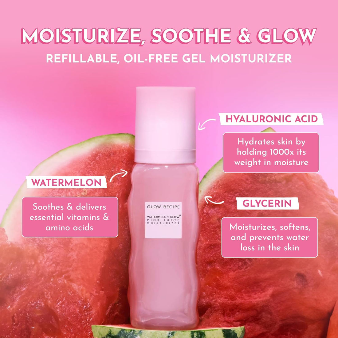 Pink Juice Hydrating Face Moisturizer for Women &amp; Men - Korean Skin Care Moisturizer with Hyaluronic Acid for Glass Skin - Lightweight Gel Moisturizer for Dry Skin (50Ml) - Timeless Beauty