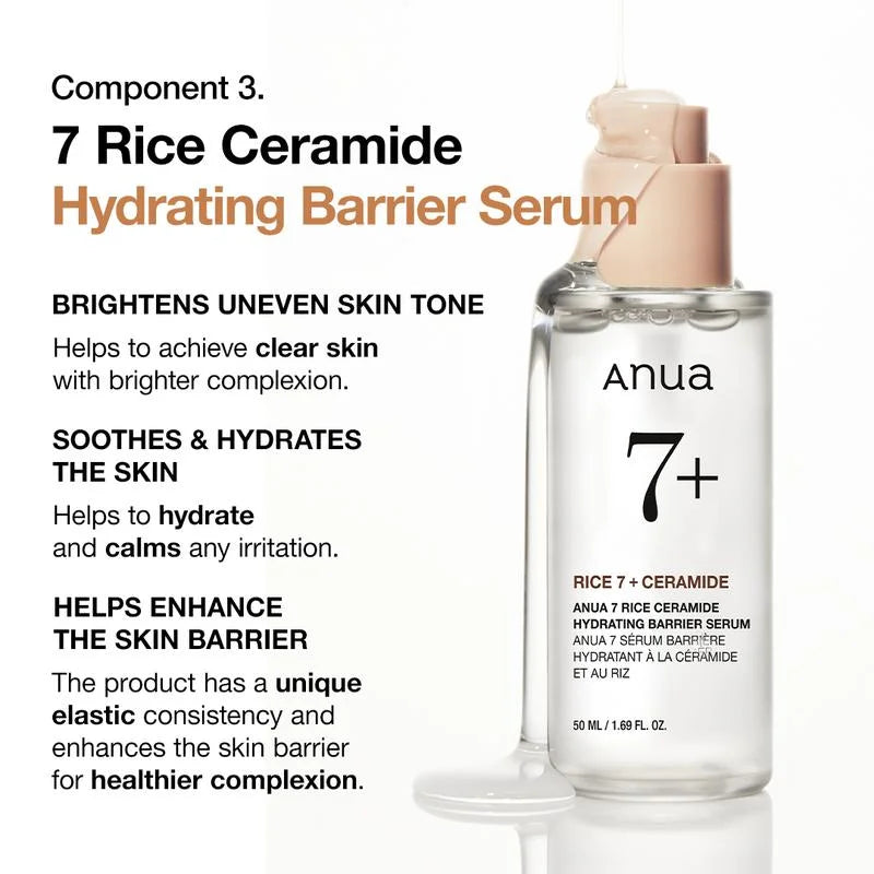 [Anua Official Shop] Korean Rice Glass Skin Set ｜Skincare Set with Rice Enzyme Mask Cleanser, Milky Toner, Brightening Serum ｜Rice Water Bright, Marshmallow Face Mask Maker - Timeless Beauty