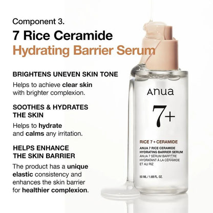 [Anua Official Shop] Korean Rice Glass Skin Set ｜Skincare Set with Rice Enzyme Mask Cleanser, Milky Toner, Brightening Serum ｜Rice Water Bright, Marshmallow Face Mask Maker - Timeless Beauty