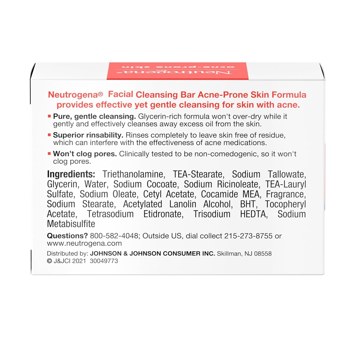 Facial Cleansing Bar Treatment for Acne-Prone Skin, Non-Medicated &amp; Glycerin-Rich Formula Gently Cleanses without Over-Drying, No Detergents or Dyes, Non-Comedogenic, 3.5 Oz - Timeless Beauty
