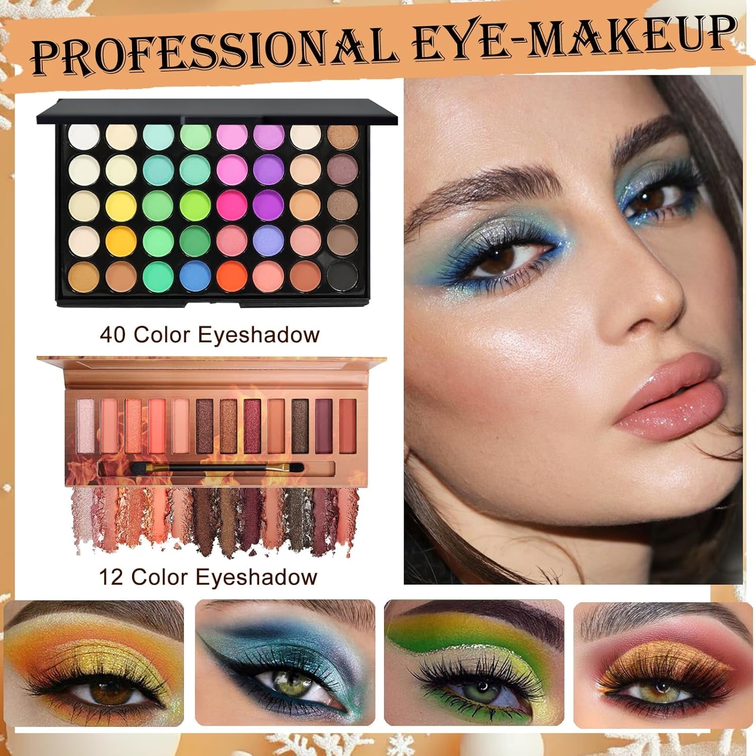 Comprehensive Girls Makeup Kit: 40-Color Eyeshadow Palette, Foundation, Contour Stick, and Additional Essentials