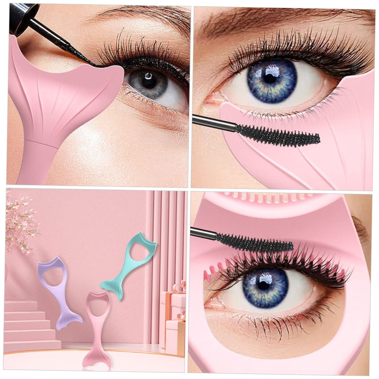 Silicone Eyeliner Applicator Tools - 2-Piece Set for Effortless Eye Makeup Application and Smudge-Free Mascara for Beginners