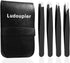 4-Piece Precision Tweezers Set with Travel Case - Professional Anti-Rust Alloy Tweezers for Eyebrow, Facial Hair, and Ingrown Hair Removal for Both Men and Women