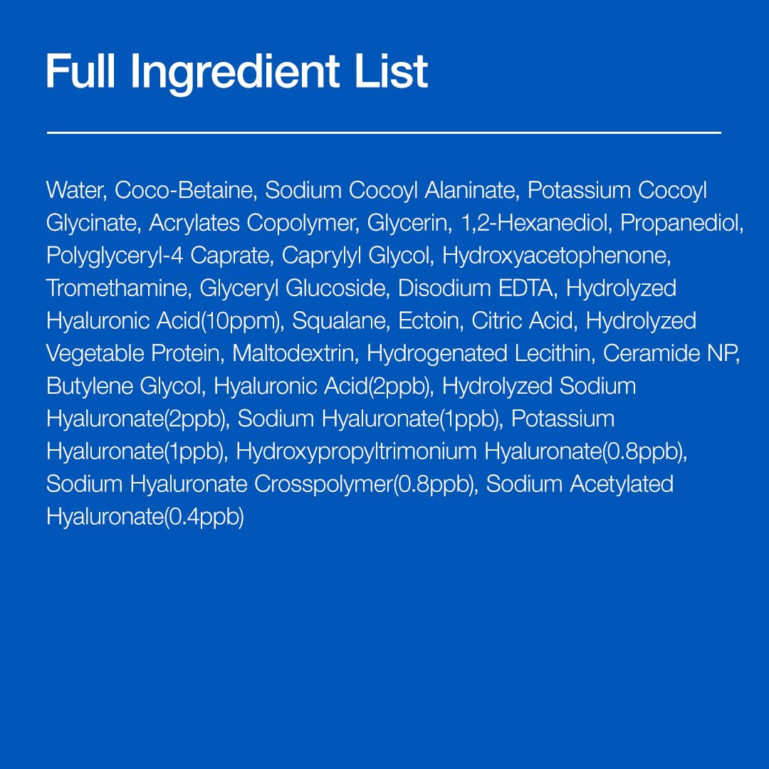 Moisturizing Gentle Gel Cleanser, Hyaluronic Acid, Squalane, Ceramide, Foaming Facial Korean Cleanser, Ph Balance, Daily Hydrating Face Wash, Korean Skincare (150Ml/5.07Fl Oz.) - Timeless Beauty