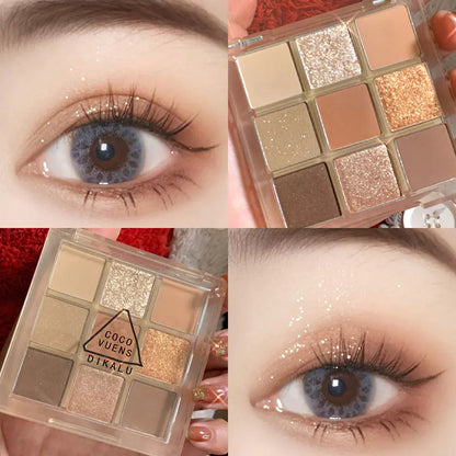 DIKALU Evening Glow 9-Color Eyeshadow Set - Timeless Beauty