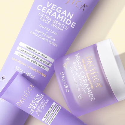 Face Wash Cleanser Vegan Ceramide Barrier Repair Extra Gentle for Daily Use Daily for Sensitive Skin, Fragrance Free, Calendula, Vegan &amp; Cruelty-Free Dermatologist Tested - Timeless Beauty