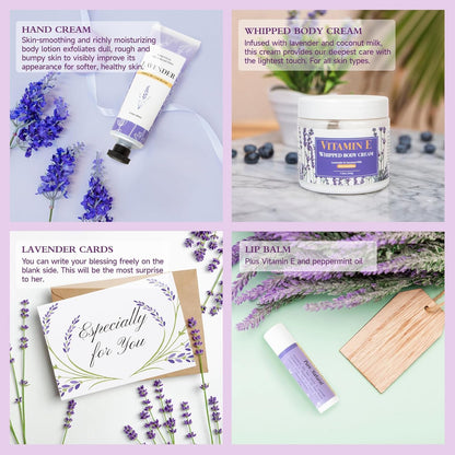 Lavender Gifts for Women - Care Package Relaxing Gifts - Lavender Spa Gifts Set, Self Care Gift for Women, Gift Baskets for Women Her Friend Sister Mom Wife, Christmas Lavender Gift Basket Ideas - Timeless Beauty