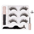 Magnetic Eyelashes with Eyeliner Cat Eyes Magnetic Eyelashes Natural Look False Eyelash No Glue Needed Reusable Fake Eyelashes with Tweezers (3 Pairs Cat Eyes)