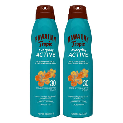 Everyday Active Clear Spray Sunscreen SPF 30, 6Oz Twin Pack | Sunscreen SPF 30, Sunblock, Oxybenzone Free Sunscreen, Spray on Sunscreen Pack, 6Oz Each - Timeless Beauty