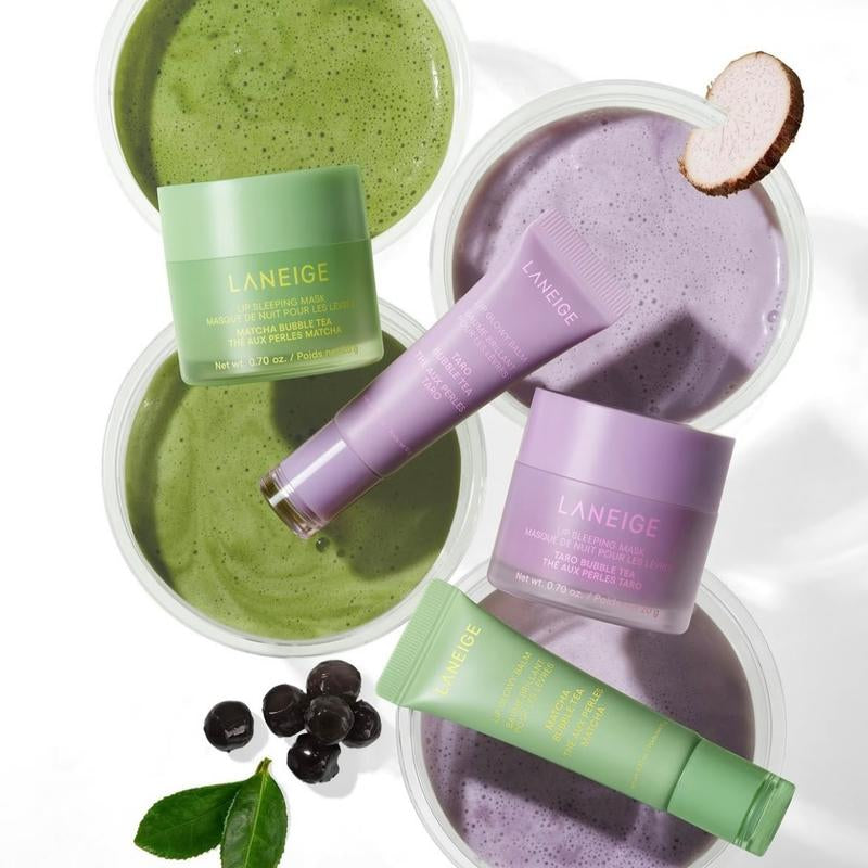 Laneige Bubble Tea Bundles, Matcha + Taro, Korean Skincare, Hydrating, Softening, Shea Butter - Timeless Beauty