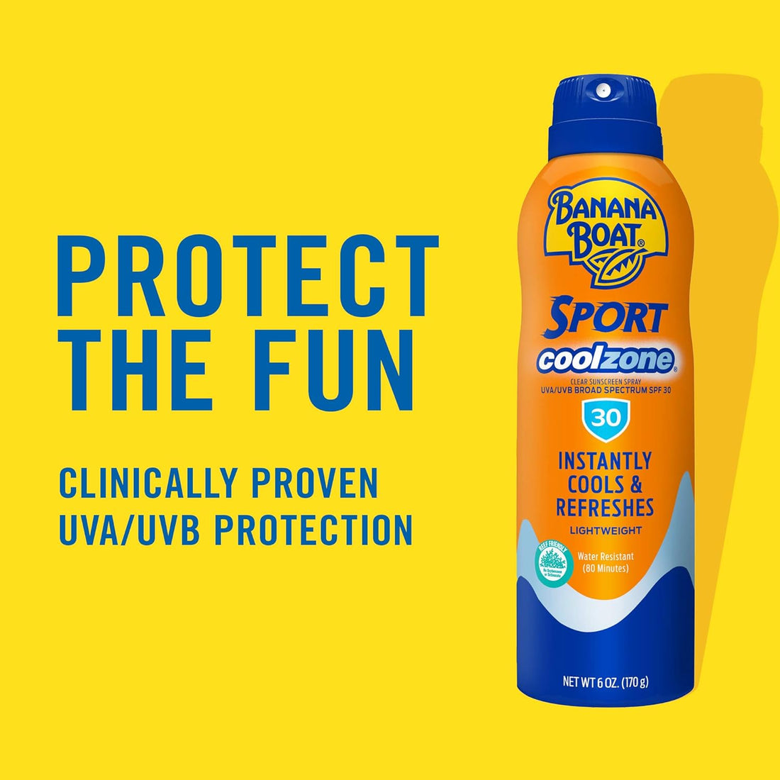 Sport Cool Zone SPF 30 Sunscreen Spray Twin Pack | Sport Sunscreen Spray SPF 30, Clear Sunscreen Spray, Sunscreen Spray SPF 30, Oxybenzone Free Sunscreen Pack, 6Oz Each - Timeless Beauty