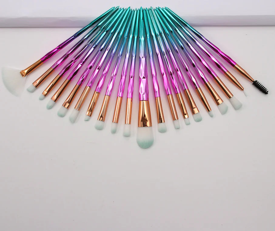 20-Piece Diamond Grip Eye Brush Kit - Timeless Beauty