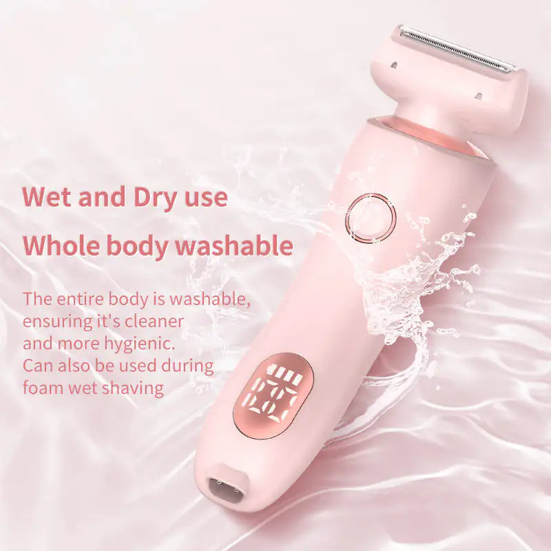 2 In 1 Hair Removal Epilator USB Rechargeable Trimmer Women Body Razor Face Leg Armpit Bikini Hand Pubic Shaver Hair Remover - Timeless Beauty