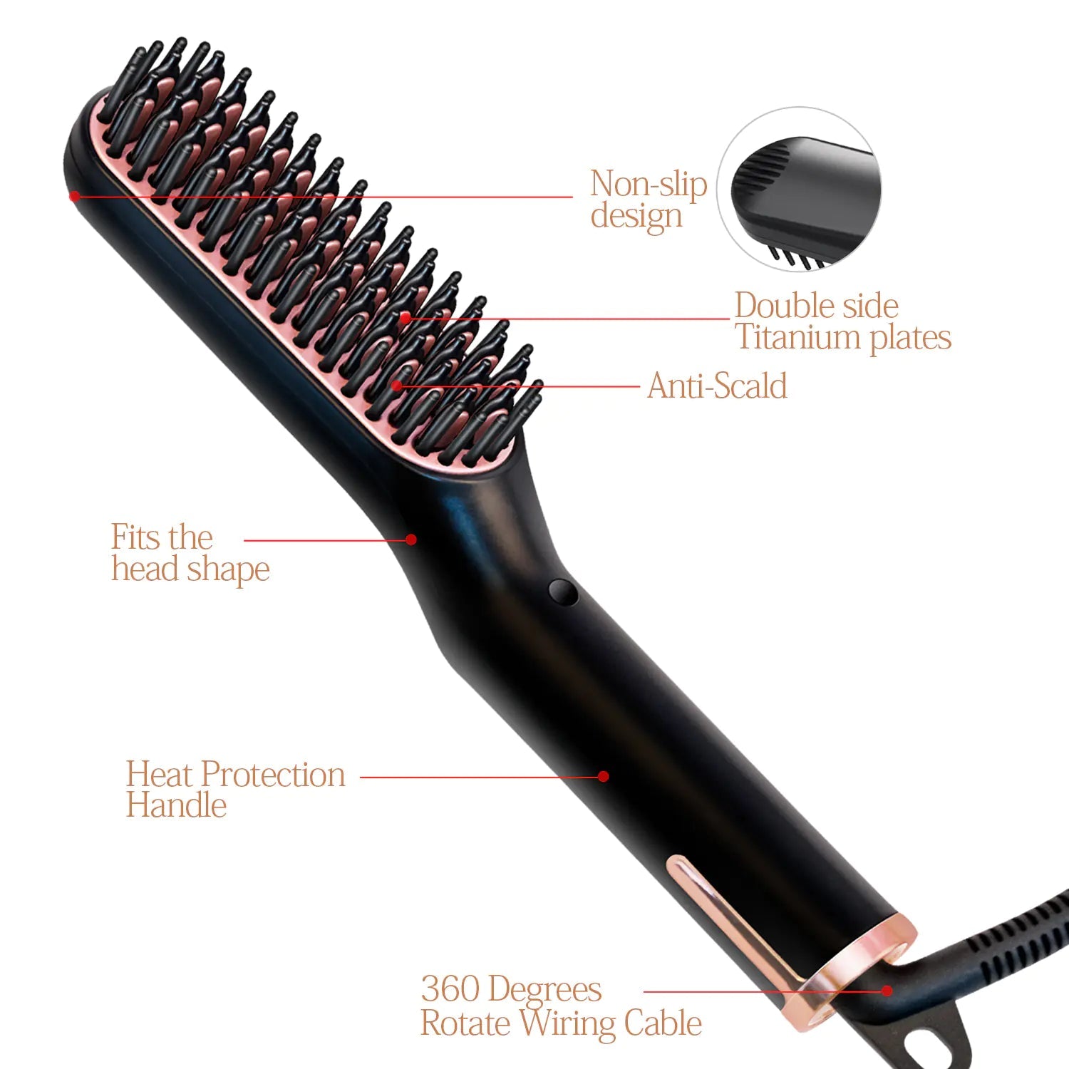 Sleek Style Brush &amp; Beard Comb Kit - Timeless Beauty